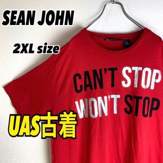 ショーンジョン(Sean John)のSEAN JOHN ゆるだぼビッグサイズ　Tシャツ　レッド　2XL USA古着(Tシャツ/カットソー(半袖/袖なし))