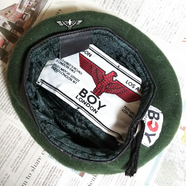 B4 入手困難 レア 当時物 未使用 90s BOY LONDON ベレー帽 緑 【希望者のみラッピング無料】 28%割引 BOY LONDON ボーイロンドン ニューエラ キャップ 帽子