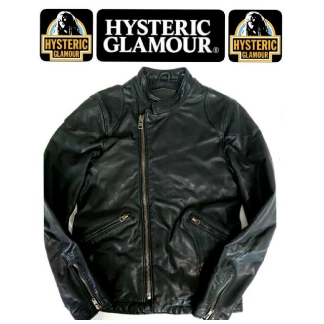 HYSTERIC GLAMOUR(ヒステリックグラマー)のヒステリックグラマー 正規品 高級ゴートスキンダブルライダースジャケット S メンズのジャケット/アウター(ライダースジャケット)の商品写真