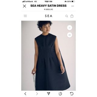 シー(SEA)のanoto様専用‼️SEA PRE FALLコレクション　ヘビーサテンドレス(ひざ丈ワンピース)