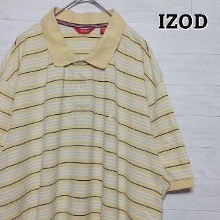 【IZOD】アイゾッド　ボーダー　ビッグサイズ　ポロシャツ　海外古着　XXL(ポロシャツ)