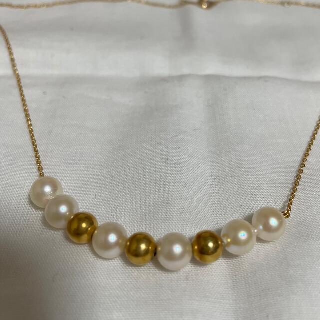 本真珠＆ゴールドのネックレス