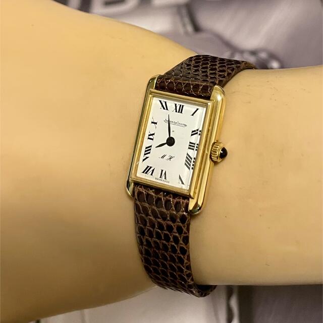 Jaeger-LeCoultre(ジャガールクルト)のジャガールクルト レディース 手巻き K18無垢ケース カルティエ型タンク時計 レディースのファッション小物(腕時計)の商品写真