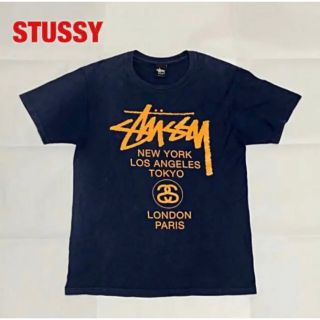 ステューシー(STUSSY)の【人気】STUSSY　ステューシー　ワールドツアーTシャツ　ブランドロゴ　古着(Tシャツ/カットソー(半袖/袖なし))