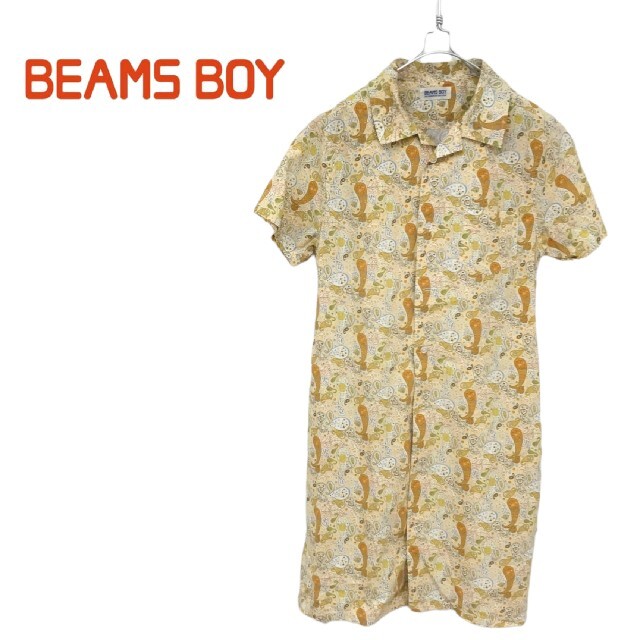 【BEAMS BOY】S/S 総柄シャツワンピース