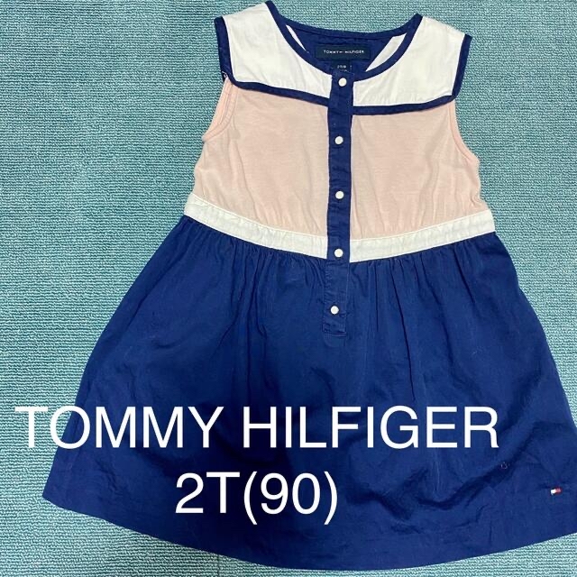 TOMMY HILFIGER(トミーヒルフィガー)のTOMMY HILFIGER 配色ワンピース　2T(90) キッズ/ベビー/マタニティのキッズ服女の子用(90cm~)(ワンピース)の商品写真