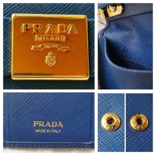 PRADA - 美品♡プラダ PRADA サフィアーノ リボン キーケース ゴールド 