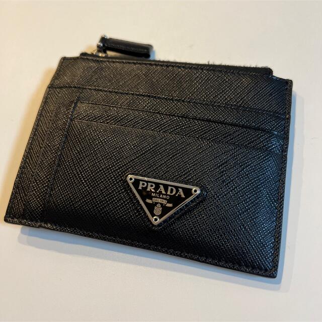 【✨️美品✨️】PRADA カードケース サフィアーノ ブラック NERO 3角ロゴ