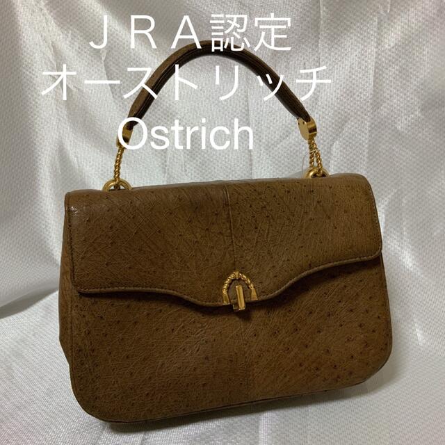 JRA認定 オーストリッチ Ostrich ハンドバック - ハンドバッグ