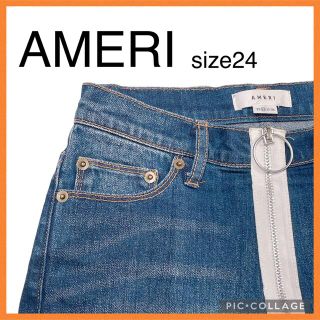 AMERI アメリ ジーンズ ハイウェスト デニムパンツ ダメージジーンズ(デニム/ジーンズ)