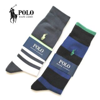 ポロラルフローレン(POLO RALPH LAUREN)の《ポロ ラルフローレン》新品 ロゴ刺繍 オシャレ ソックス 2足 25~27cm(ソックス)