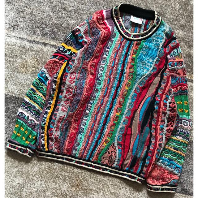 ニット/セーター絶妙なカラー配色 芸術 90's COOGI  コットン ニット セーター L