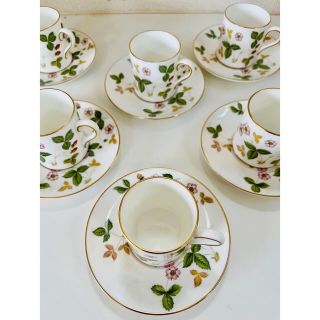 ウェッジウッド(WEDGWOOD)のウェッジウッド・ワイルドストロベリー  デミタスカップ&ソーサー6客セット(グラス/カップ)