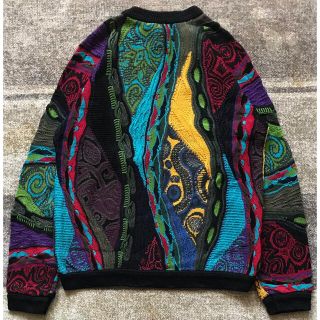 COOGI - 圧巻のデザイン 芸術 花柄 植物柄 90's COOGI ニット セーター