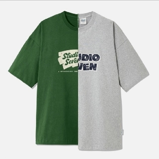 サントスピンク GU× Studio Sevenオーバーサイズ五分袖コラボ Tシャツ