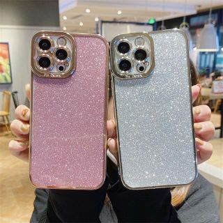 ☆最新☆ キラキラケース 透明　iPhone13promaxケース　ブルー(iPhoneケース)