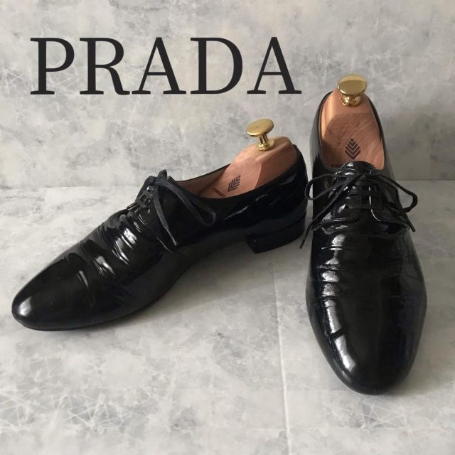 レディースPRADA プラダ オックスフォード　エナメル　レースアップ