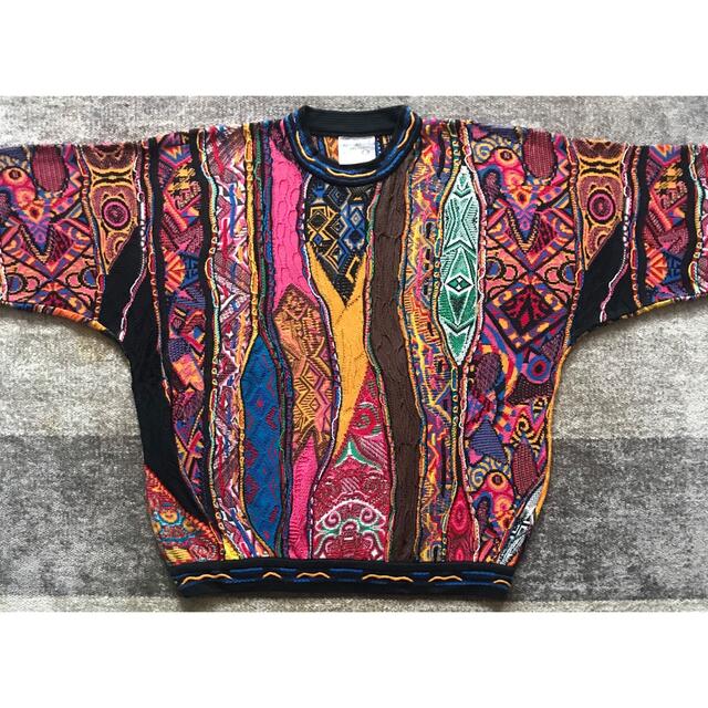 超レア 異次元のデザイン 芸術 人物柄 COOGI クージー ニット セーター