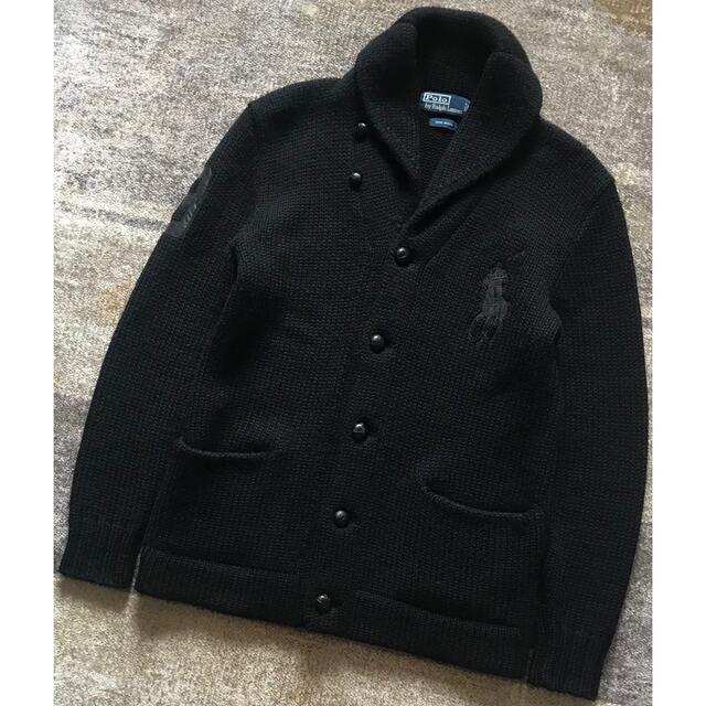 美品 ✨️定番大人気✨️ POLO ラルフローレン ケーブルニット カーディガン 黒