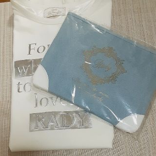 レディー(Rady)の新品未使用  Rady ロングトップス➕クラッチポーチ(カットソー(半袖/袖なし))