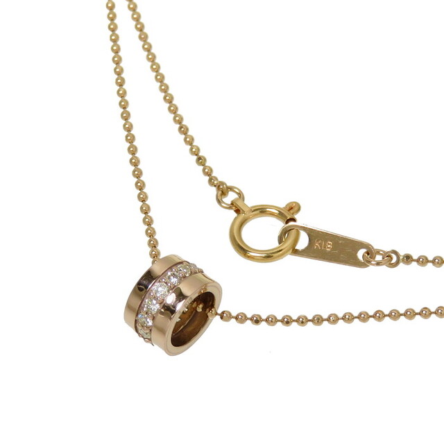ネックレス ネックレス サークル K18PG ダイヤモンド ネックレス ネックレス サークル K18PG ダイヤモンド