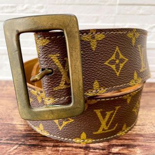 ルイヴィトン(LOUIS VUITTON)のルイ ヴィトン モノグラム ヴィンテージ レザー ベルト 太め 金 バックル(ベルト)