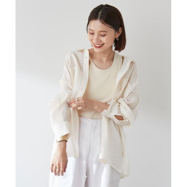22AW 新作 完売色 新品 Omekashi シアーシャツ オフホワイトのサムネイル