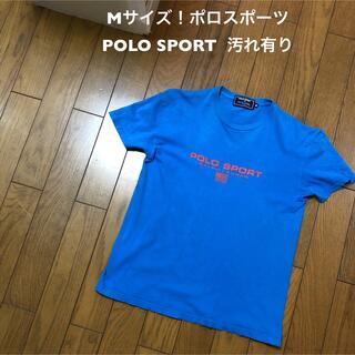 ラルフローレン(Ralph Lauren)のMサイズ！ポロスポーツ POLO SPORT古着半袖Tシャツ 青 汚れ有り(Tシャツ/カットソー(半袖/袖なし))