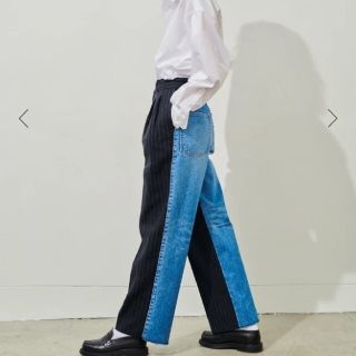INSCRIRE アンスクリア ベルベットパンツ 38 ブルー 21AW 購入品につき