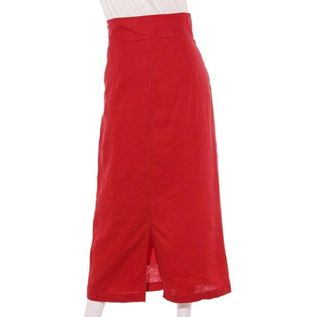 Mila Owen(ミラオーウェン)のmila owen パッチPKデザイン麻タイトSK RED 0 レディースのスカート(ロングスカート)の商品写真