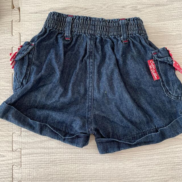 babyGAP(ベビーギャップ)のショートパンツ　デニム　黒無地　100cm キッズ/ベビー/マタニティのキッズ服女の子用(90cm~)(パンツ/スパッツ)の商品写真