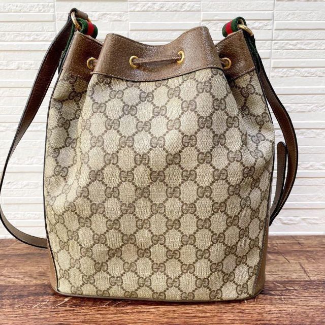 Gucci - オールドグッチ GG柄 シェリーライン PVC×レザー ショルダー