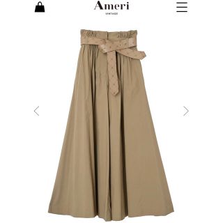 アメリヴィンテージ(Ameri VINTAGE)のAmeriロゴベルト付ワイドパンツ(カジュアルパンツ)