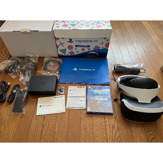 PlayStation VR(プレイステーションヴィーアール)の【美品】 新品同等品 SONY PlayStationVR　PS5用コネクタ付き エンタメ/ホビーのゲームソフト/ゲーム機本体(その他)の商品写真