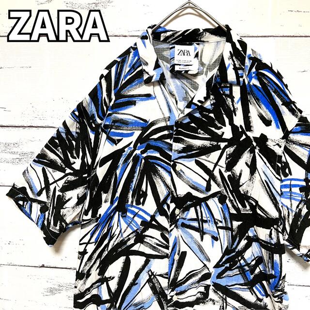 ZARA(ザラ)のZARA ザラ 半袖 柄シャツ マルチカラー 青 ブルー メンズ Mサイズ メンズのトップス(シャツ)の商品写真