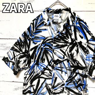 ザラ(ZARA)のZARA ザラ 半袖 柄シャツ マルチカラー 青 ブルー メンズ Mサイズ(シャツ)