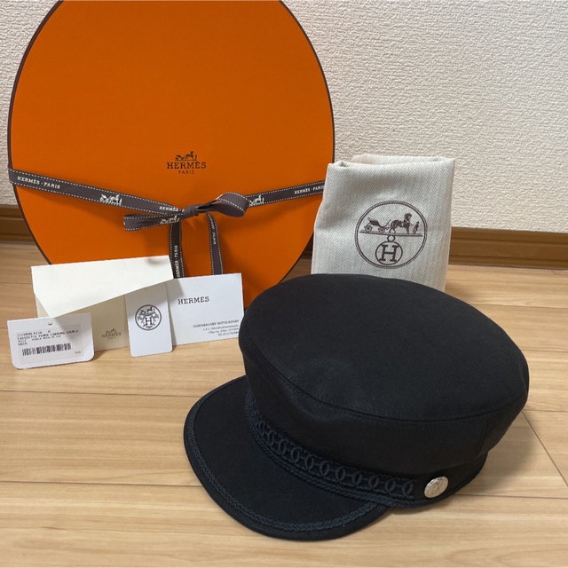 エルメス HERMES 帽子 ブラック 57センチ 新品-