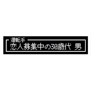 ゲーム風 ドット文字 恋人募集中30歳代 男 カー マグネットステッカー(車外アクセサリ)