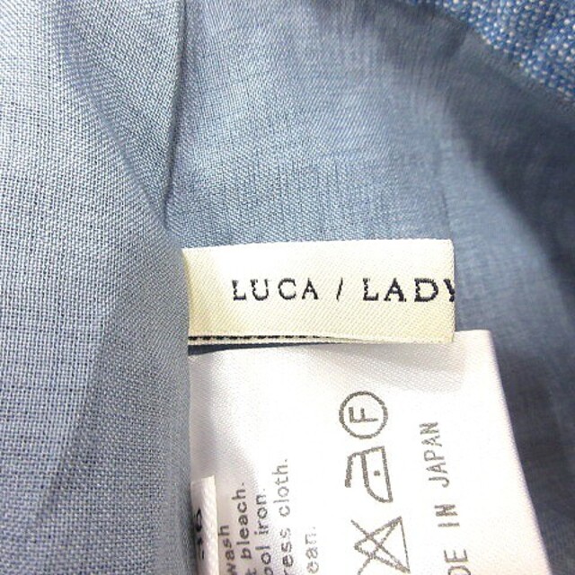 レディラックルカ フレアスカート ミニ 麻 リネン 36 青 ブルー レディースのスカート(ミニスカート)の商品写真