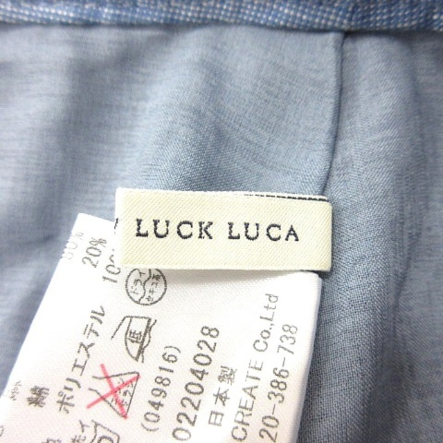 レディラックルカ フレアスカート ミニ 麻 リネン 36 青 ブルー レディースのスカート(ミニスカート)の商品写真