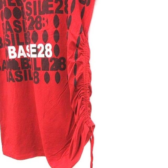 バジーレ 28 Tシャツ カットソー 半袖 クルーネック ロゴプリント 42 赤