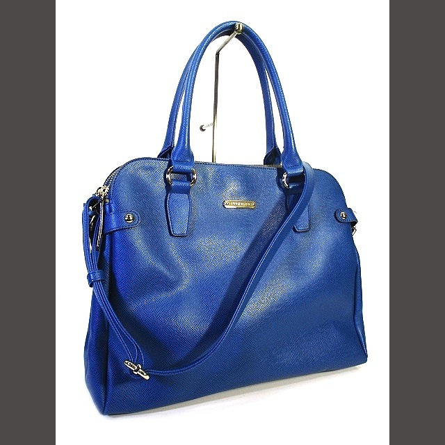 ANNE KLEIN(アンクライン)のアンクライン 美品 2way バッグ ハンド ショルダー 青 金色 レディースのバッグ(ショルダーバッグ)の商品写真