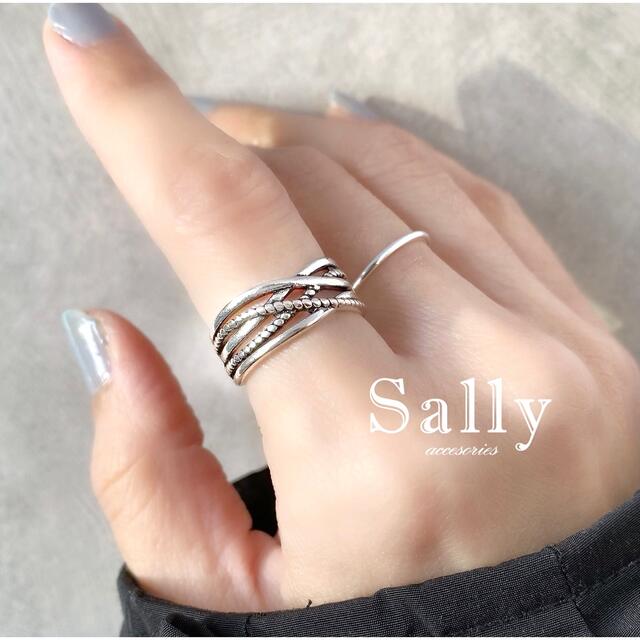 TODAYFUL(トゥデイフル)のsale【silver 925 】ワイド　クロス　ライン　リング レディースのアクセサリー(リング(指輪))の商品写真