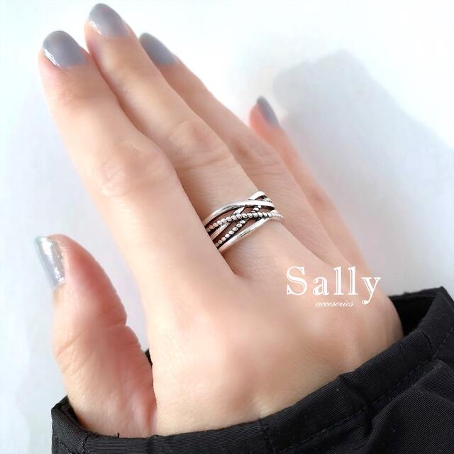 TODAYFUL(トゥデイフル)のsale【silver 925 】ワイド　クロス　ライン　リング レディースのアクセサリー(リング(指輪))の商品写真