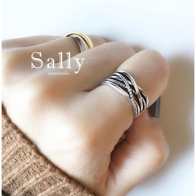 TODAYFUL(トゥデイフル)のsale【silver 925 】ワイド　クロス　ライン　リング レディースのアクセサリー(リング(指輪))の商品写真