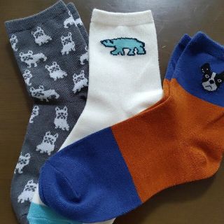 キッズ 子供 靴下 ソックス 20cm から24cm 男の子 socks 3足セ(その他)