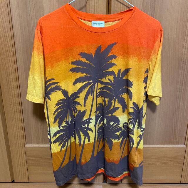 SAINT LAURENT PARIS パームツリー Tシャツ お手ごろ価格 8330円引き