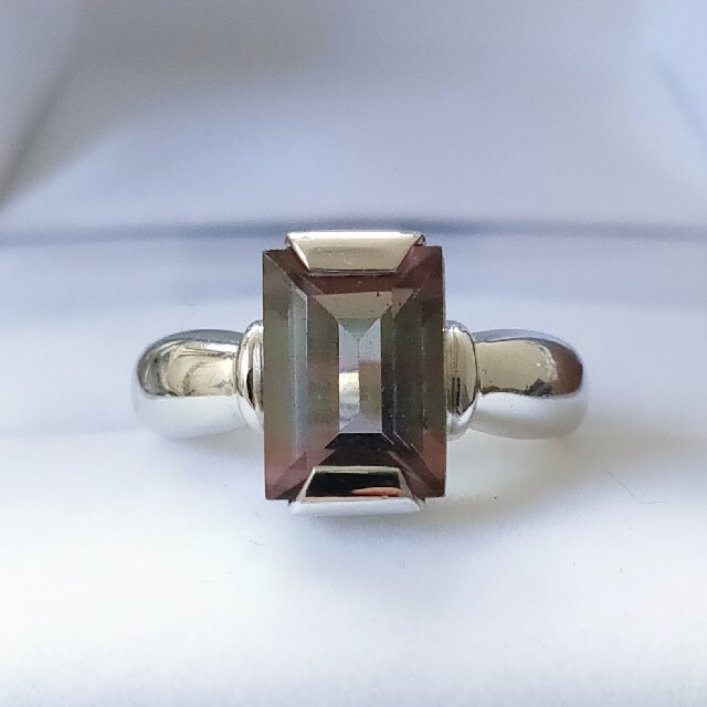 バイカラートルマリン リング K18WG 3.12ct 7.8g