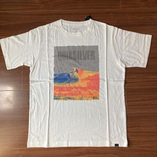 クイックシルバー(QUIKSILVER)のクイックシルバー 半袖Tシャツ M プリント柄 白 オフホワイト(Tシャツ/カットソー(半袖/袖なし))