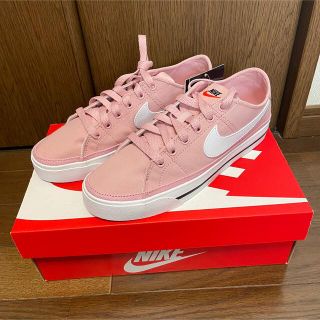 ナイキ(NIKE)のナイキ ウィメンズ コート レガシー キャンバス　23.5  ピンクグレイズ(スニーカー)